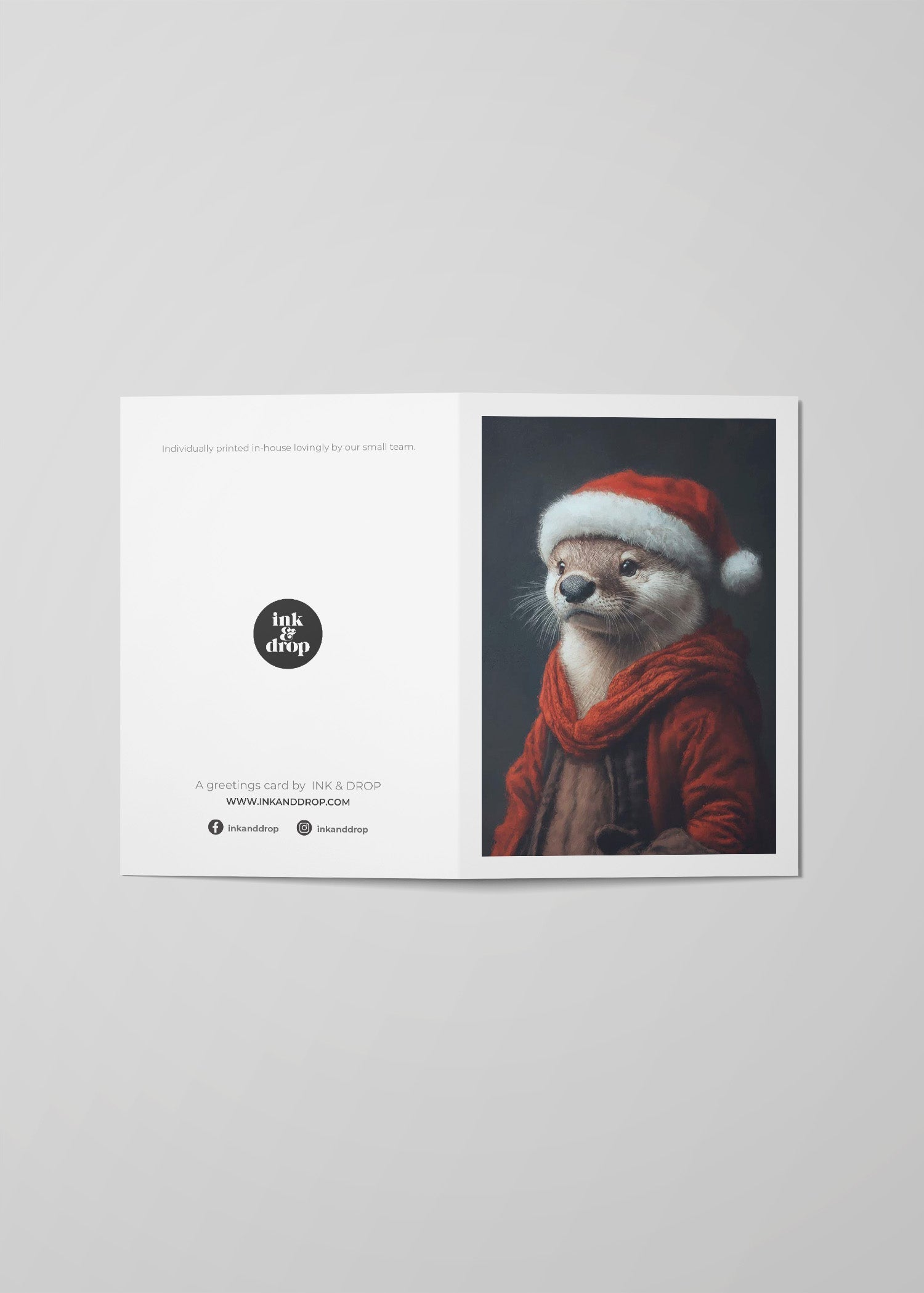 Otter Portrait A6 Christmas Greetings Card