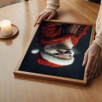 Christmas Otter Animal Portrait Print