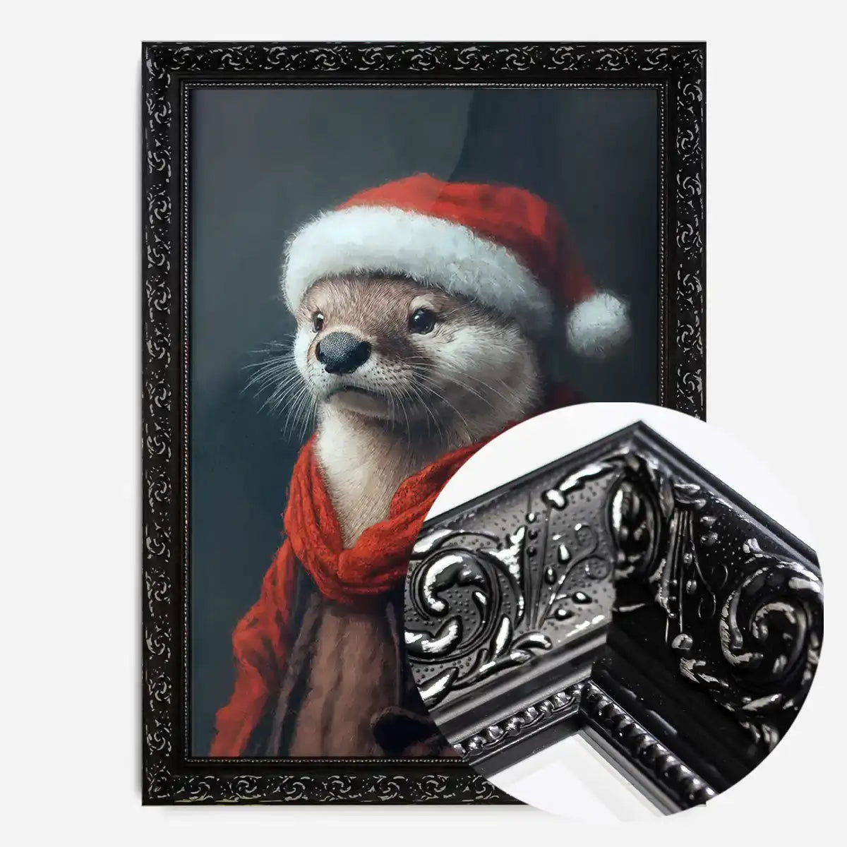 Christmas Otter Animal Portrait Print