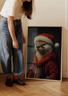 Christmas Otter Animal Portrait Print