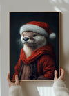 Christmas Otter Animal Portrait Print