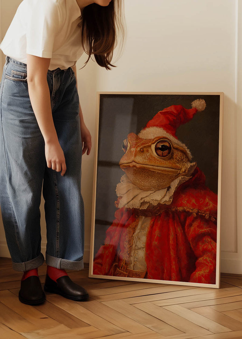 Christmas Toad Animal Portrait Print