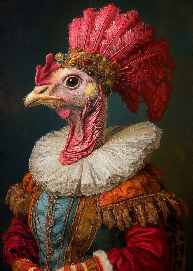 Christmas Turkey Animal Portrait Print