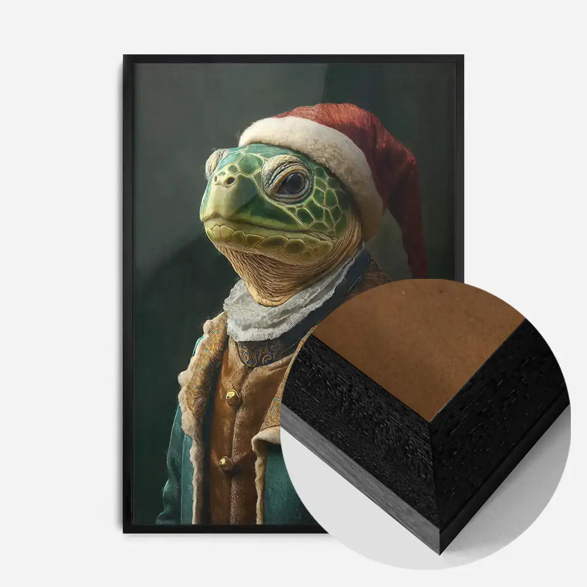 Christmas Turtle Animal Portrait Print