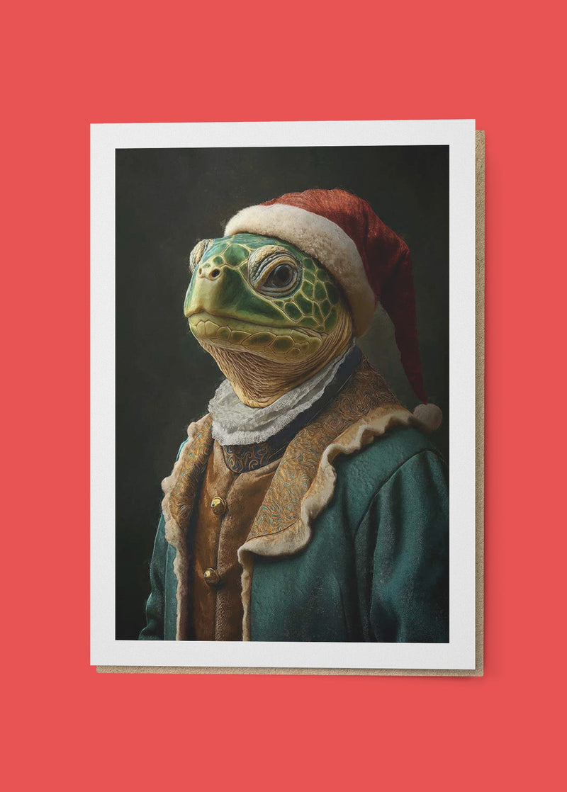 Turtle Portrait A6 Christmas Greetings Card