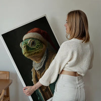 Christmas Turtle Animal Portrait Print