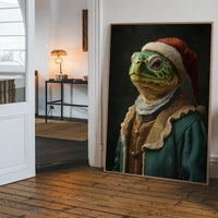 Christmas Turtle Animal Portrait Print