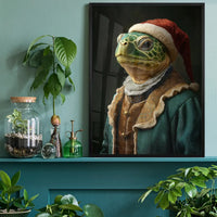 Christmas Turtle Animal Portrait Print