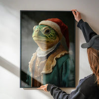 Christmas Turtle Animal Portrait Print