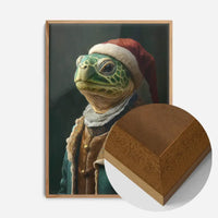 Christmas Turtle Animal Portrait Print