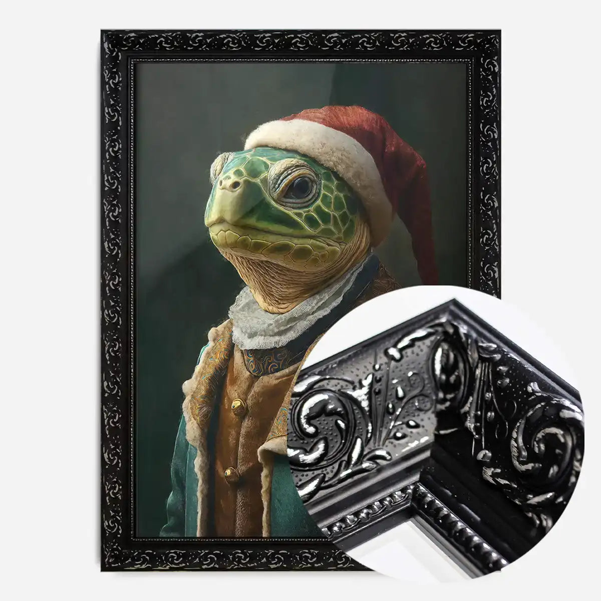Christmas Turtle Animal Portrait Print
