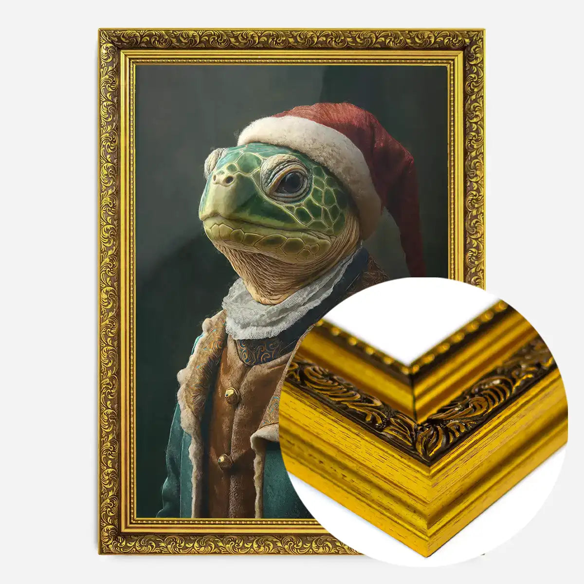 Christmas Turtle Animal Portrait Print