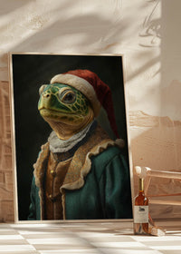 Christmas Turtle Animal Portrait Print