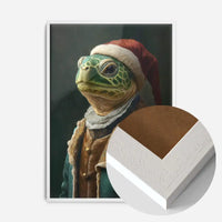 Christmas Turtle Animal Portrait Print