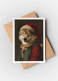 Wolf Portrait A6 Christmas Greetings Card