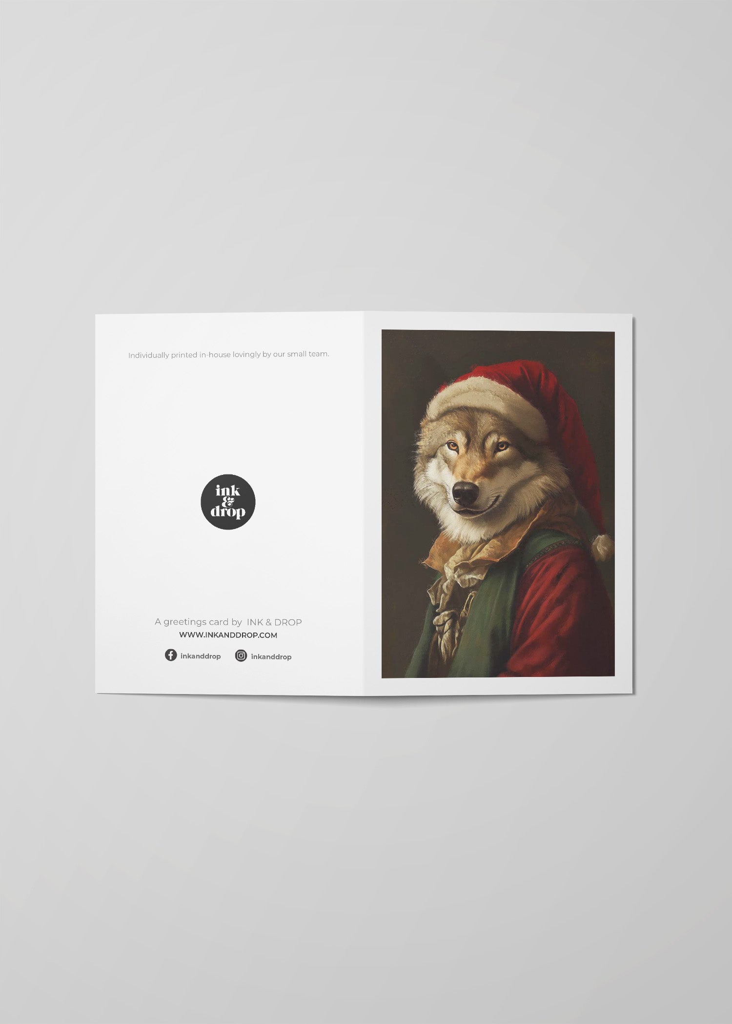 Wolf Portrait A6 Christmas Greetings Card