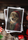 Wolf Portrait A6 Christmas Greetings Card