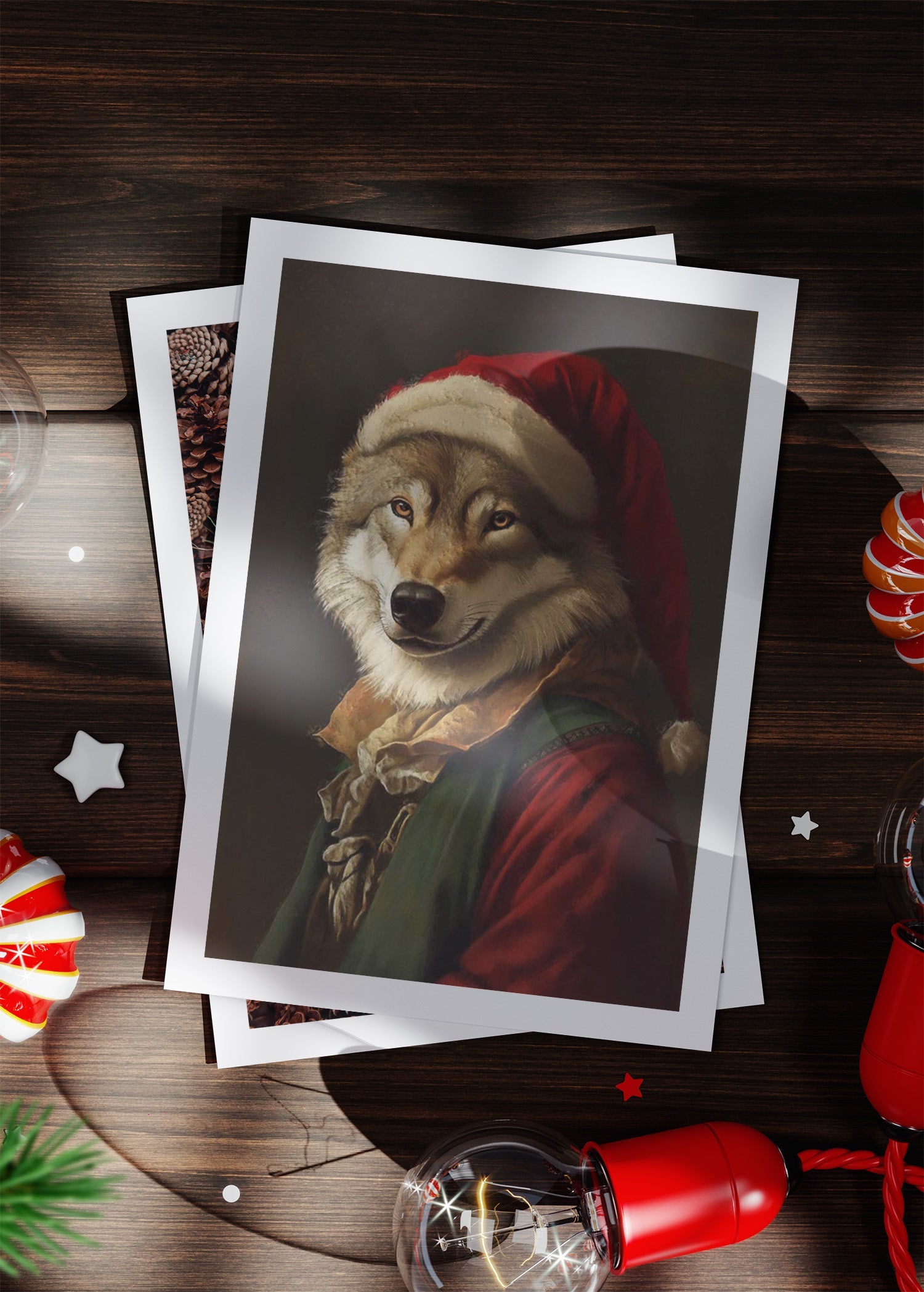 Wolf Portrait A6 Christmas Greetings Card