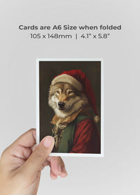 Wolf Portrait A6 Christmas Greetings Card