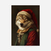 Christmas Wolf Animal Portrait Print