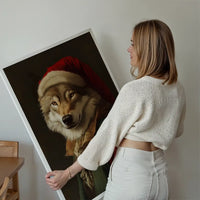 Christmas Wolf Animal Portrait Print