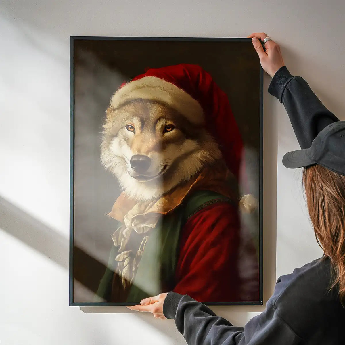 Christmas Wolf Animal Portrait Print
