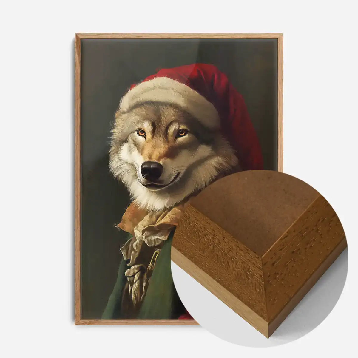 Christmas Wolf Animal Portrait Print