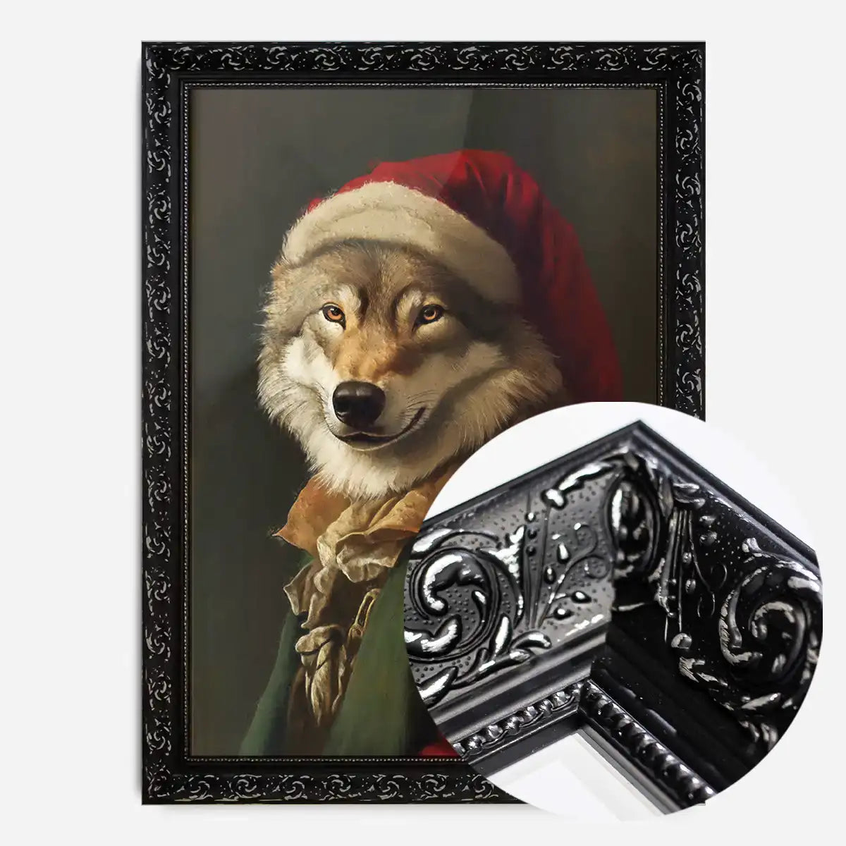 Christmas Wolf Animal Portrait Print