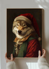 Christmas Wolf Animal Portrait Print