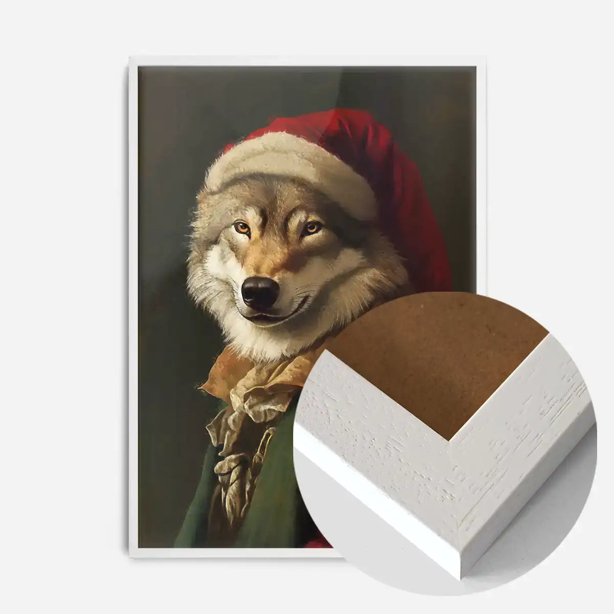 Christmas Wolf Animal Portrait Print