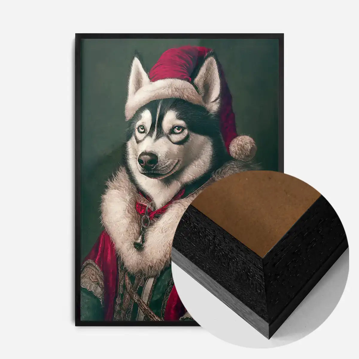 Christmas Husky Animal Portrait Print