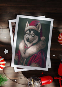 Husky Portrait Christmas A6 Christmas Greetings Card