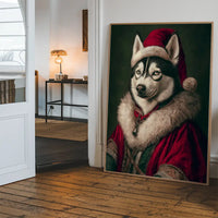 Christmas Husky Animal Portrait Print
