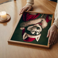 Christmas Husky Animal Portrait Print