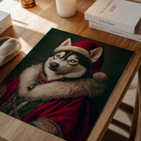 Christmas Husky Animal Portrait Print