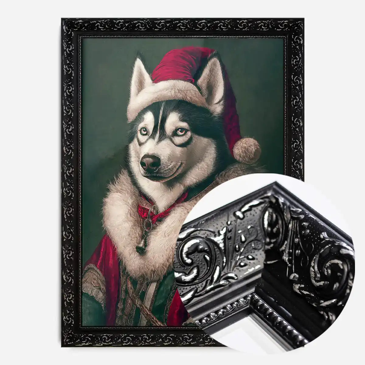 Christmas Husky Animal Portrait Print