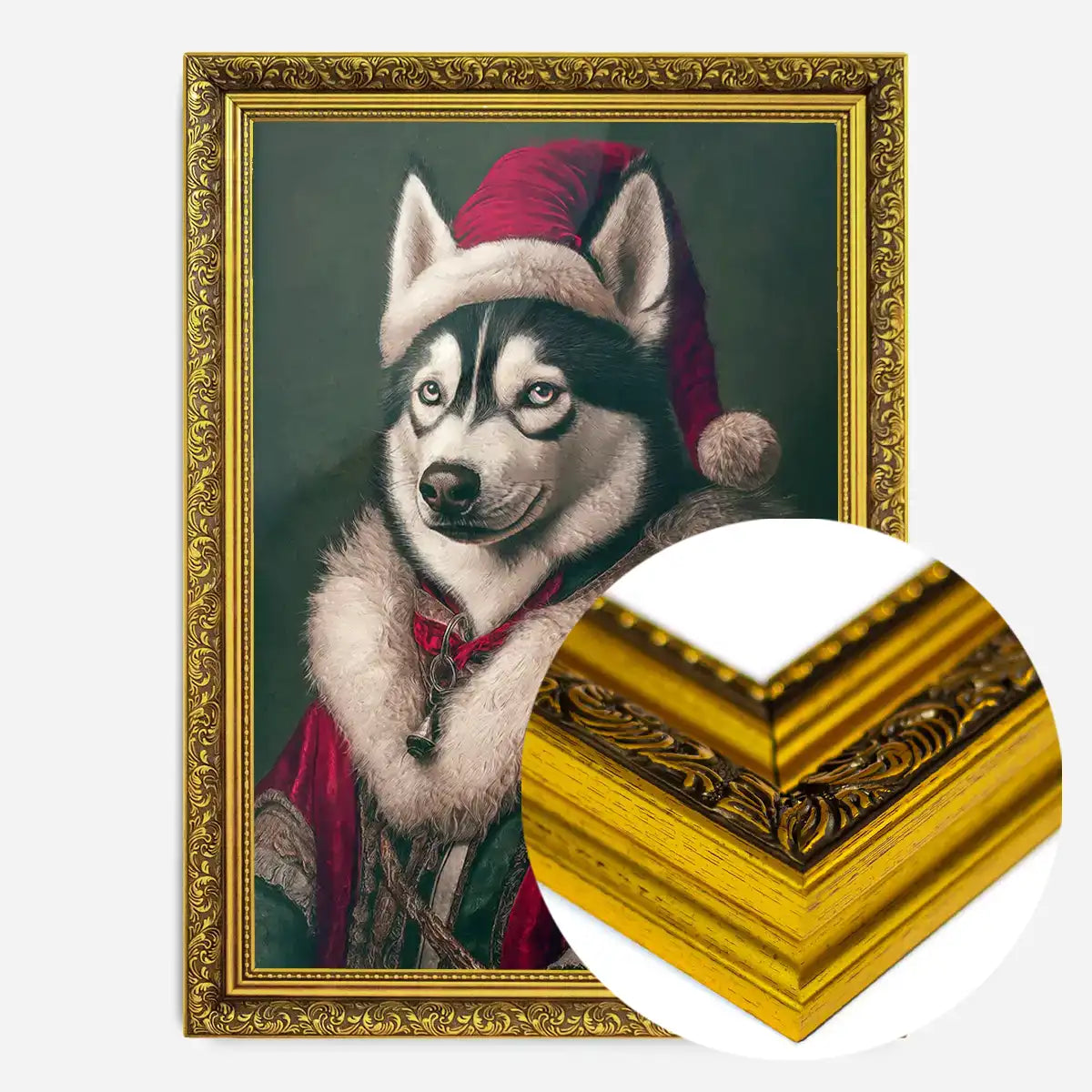 Christmas Husky Animal Portrait Print