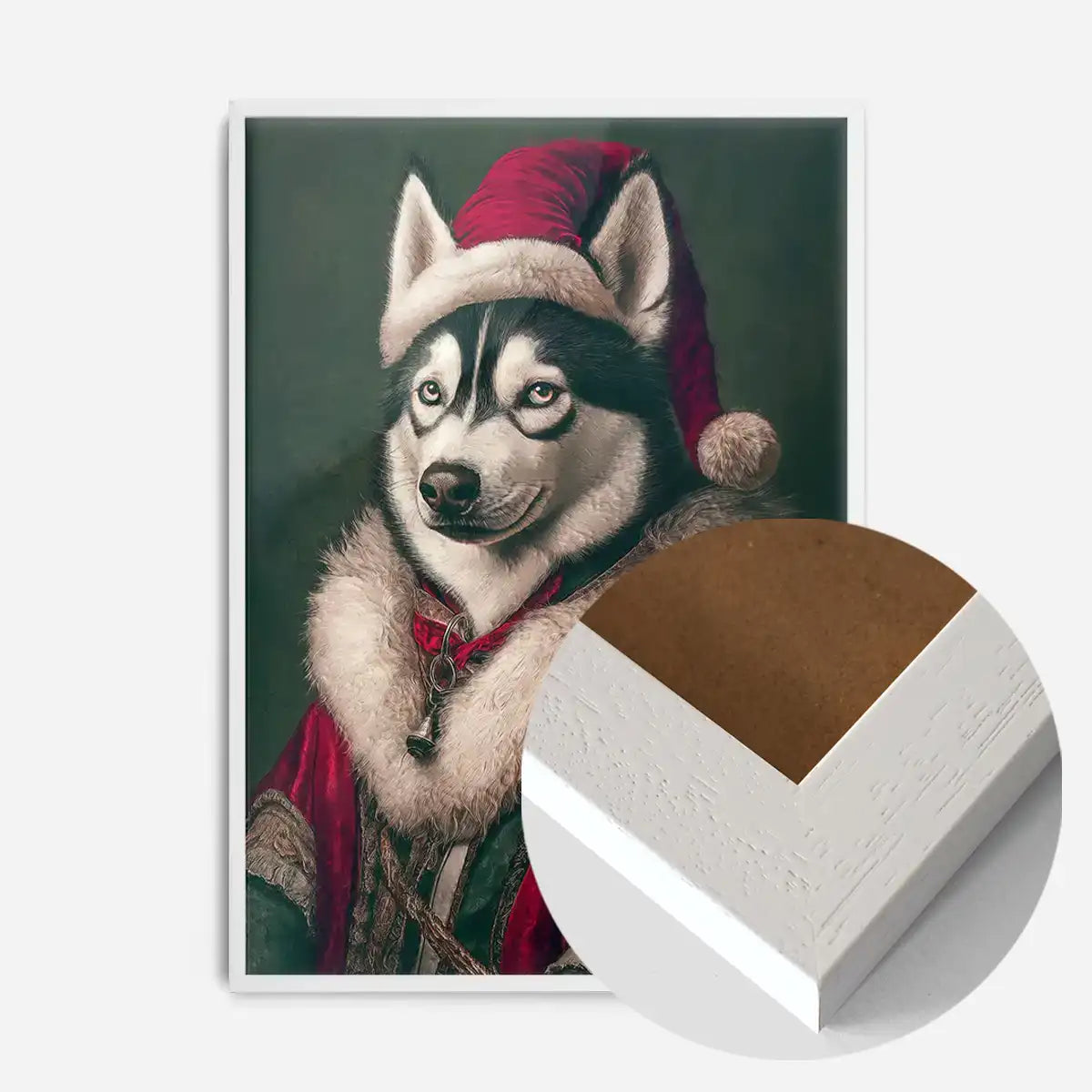 Christmas Husky Animal Portrait Print