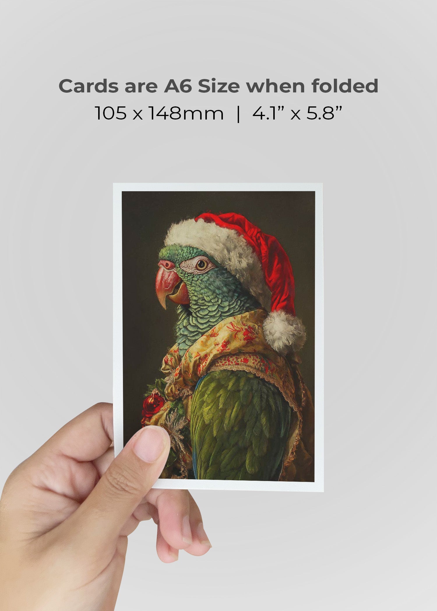 Parrot Portrait A6 Christmas Greetings Card