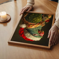Christmas Parrot Animal Portrait Print