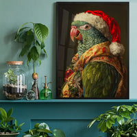 Christmas Parrot Animal Portrait Print