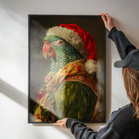 Christmas Parrot Animal Portrait Print