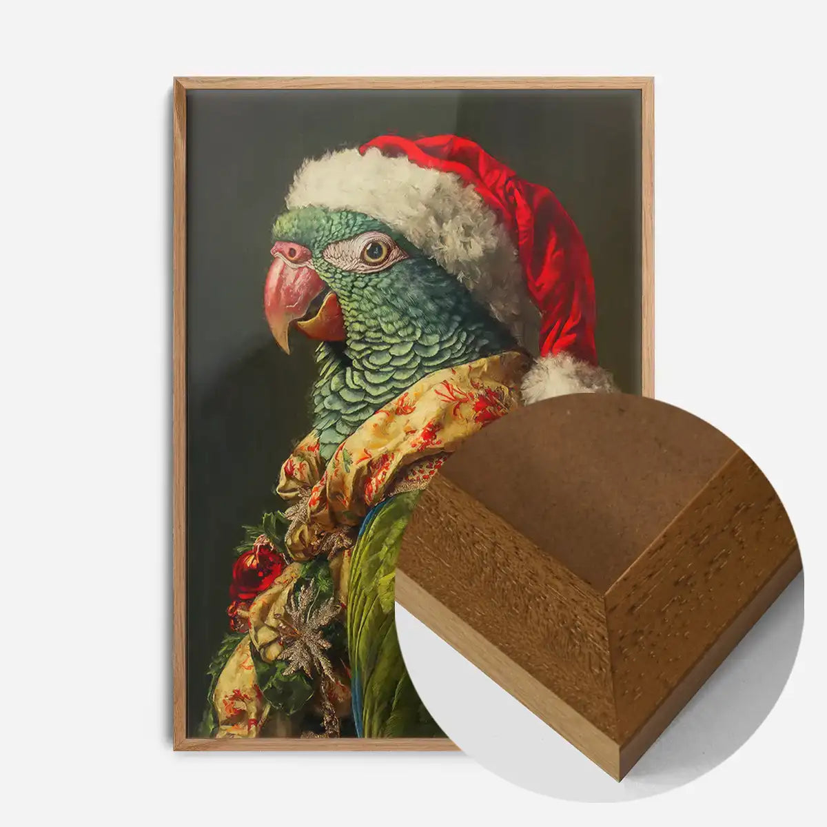 Christmas Parrot Animal Portrait Print
