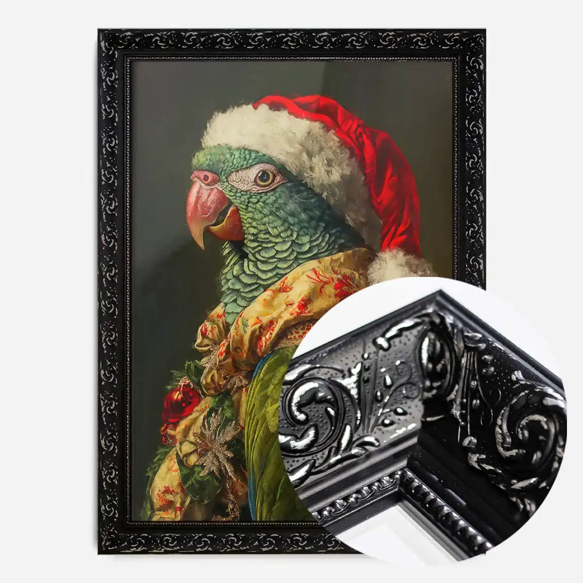 Christmas Parrot Animal Portrait Print