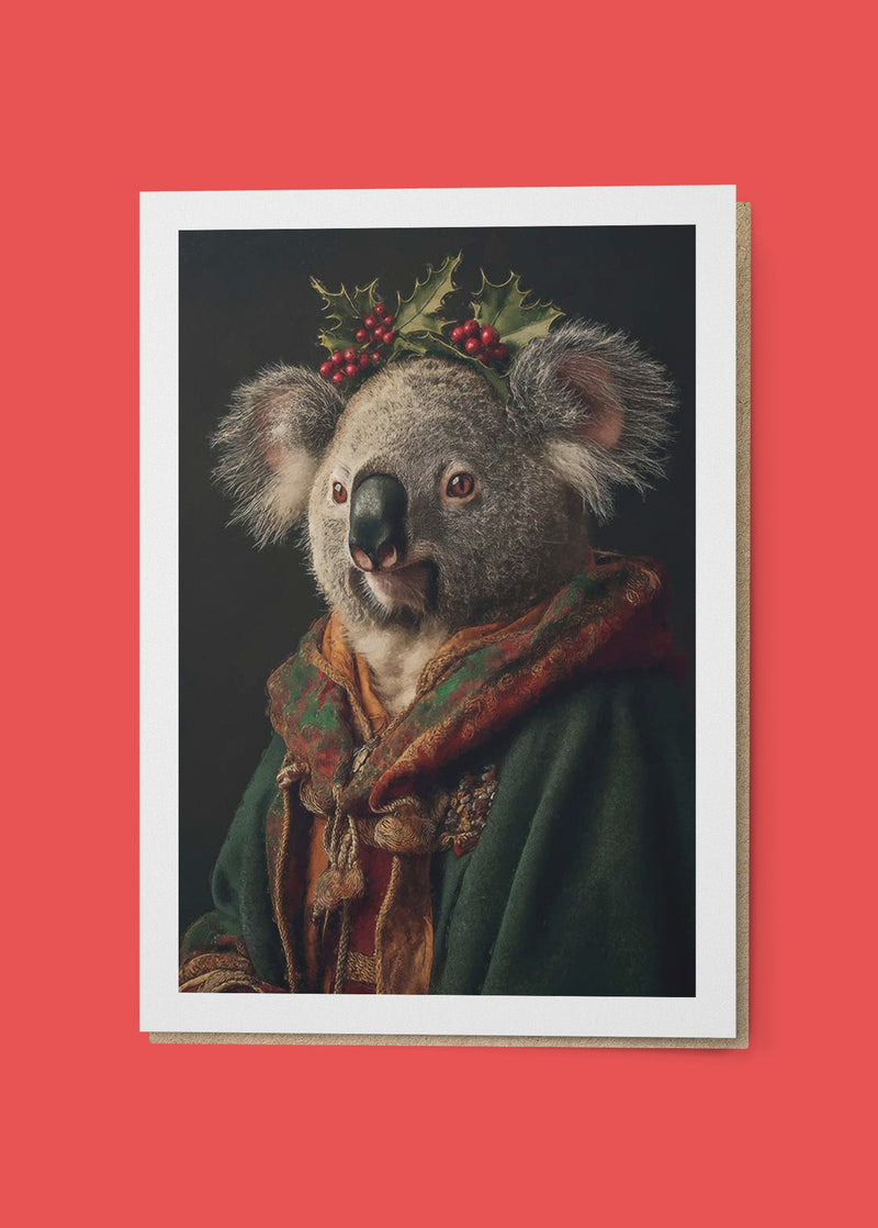 Koala Portrait A6 Christmas Greetings Card