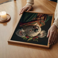 Christmas Koala Animal Portrait Print