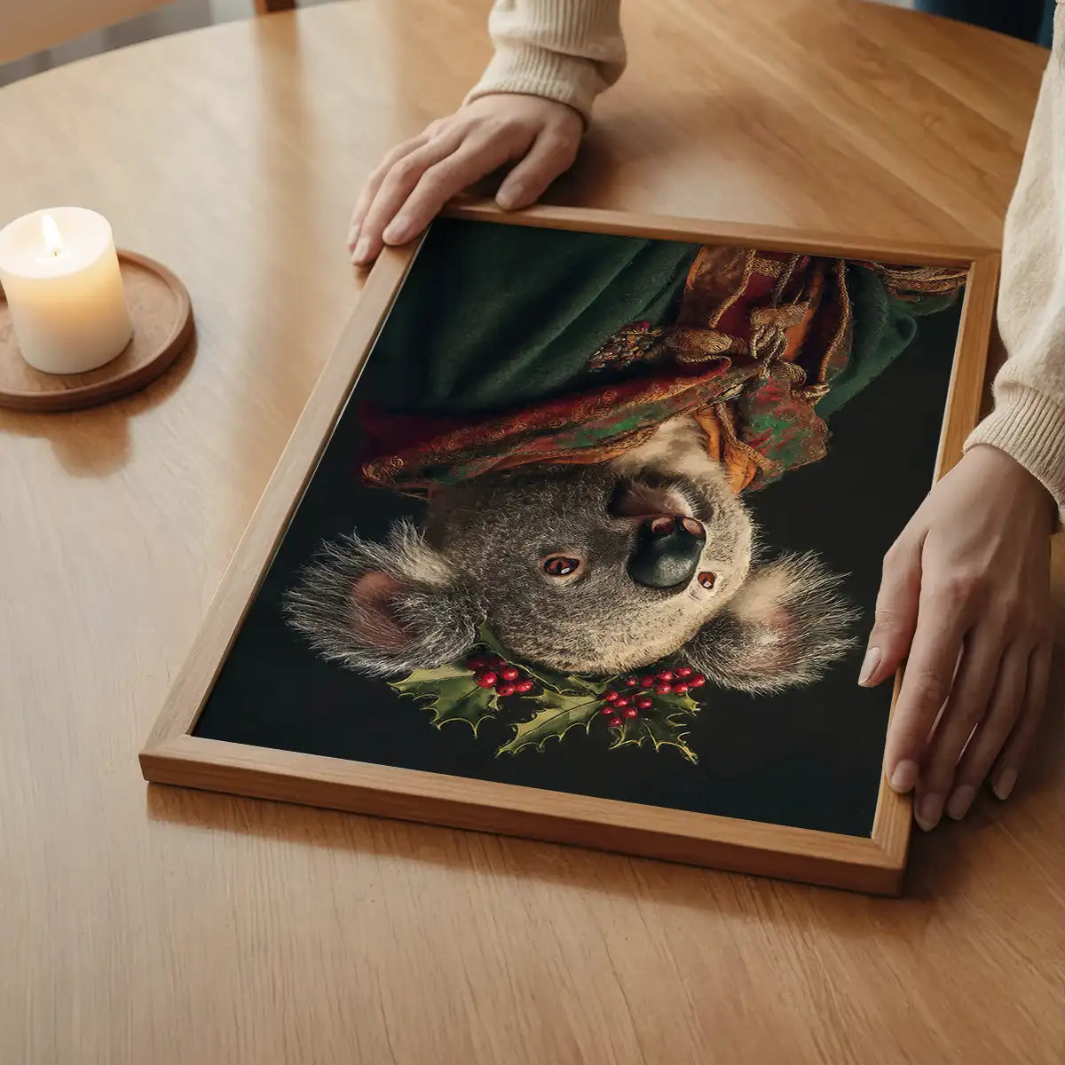 Christmas Koala Animal Portrait Print