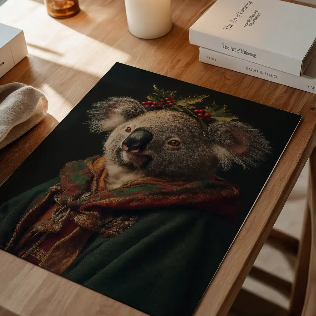 Christmas Koala Animal Portrait Print