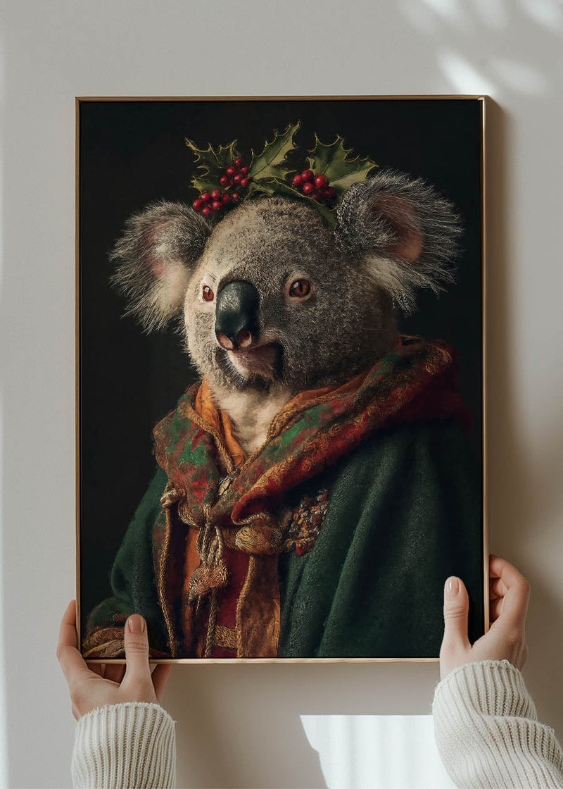 Christmas Koala Animal Portrait Print