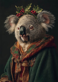 Christmas Koala Animal Portrait Print